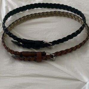 Set of 2 belts‎ brown and black each 30” long